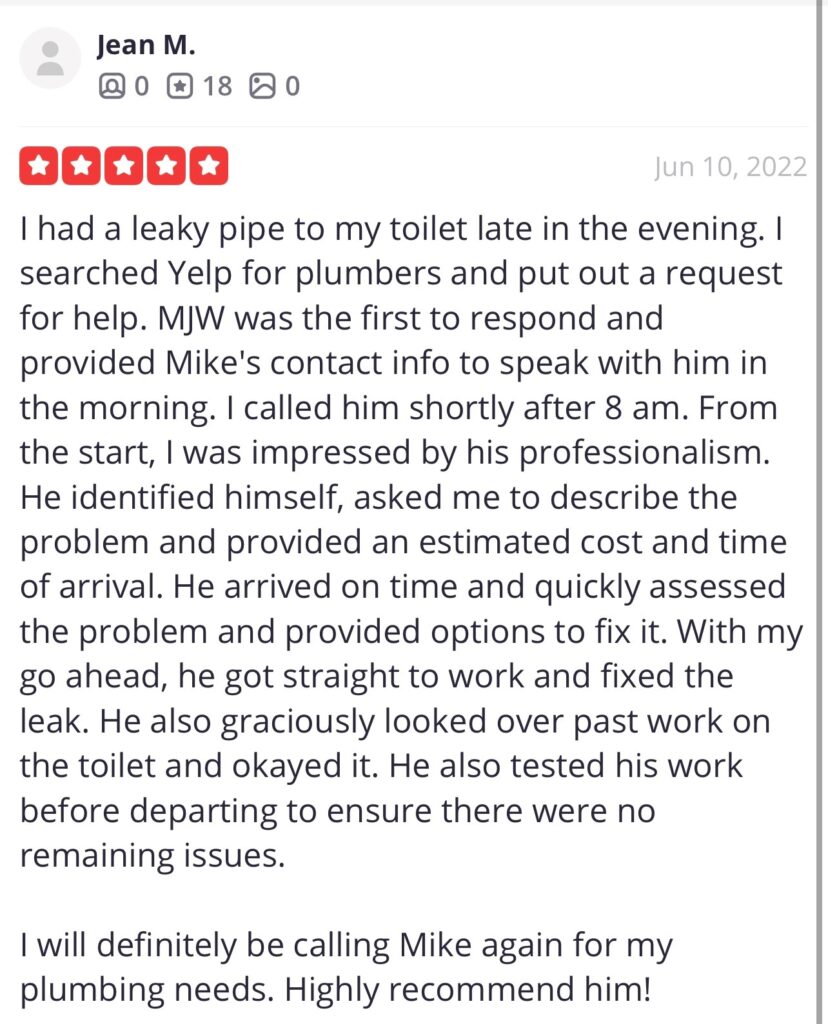 5 Star Plumbing Company Review, Vienna VA